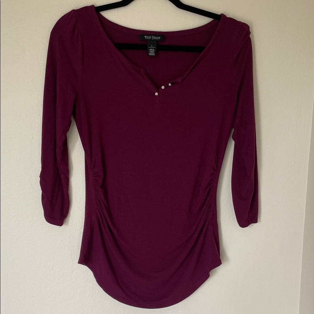 White House Black Market Burgundy Blouse